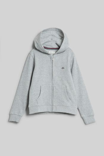 MIKINA GANT SHIELD ZIP HOODIE LIGHT GREY MELANGE