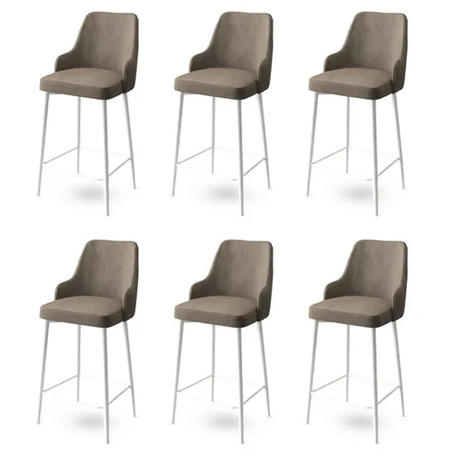Sada barových židlí Enox Cappuccino and White, 6 ks, 6 ks