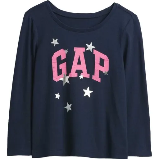 GAP V-FRCH LS BF LOGO TEE Dětské tričko, tmavě modrá, velikost 5Y