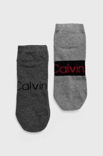 Ponožky Calvin Klein (2-pack) pánské, šedá barva, 701218712