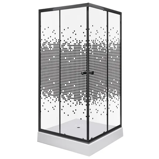 KERRA Sprchový kout Černý Pixel SQ 80 (s vaničkou) 5907548118349