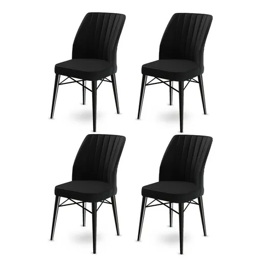 Sada jídelních židlí Flex Black and Black, 4 ks