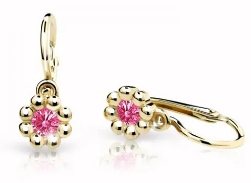 Cutie Jewellery Zlaté dětské náušnice C2030-10-X-1 fuchsiová