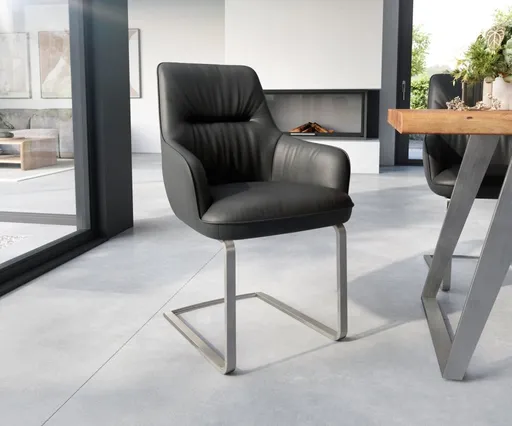 Jídelní židle Zelia-Flex s područkami konzolová podnož plochá