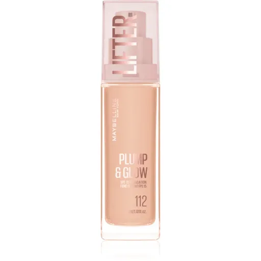 MAYBELLINE NEW YORK Lifter Plump & Glow rozjasňující make-up pro přirozený vzhled odstín 112 30 ml
