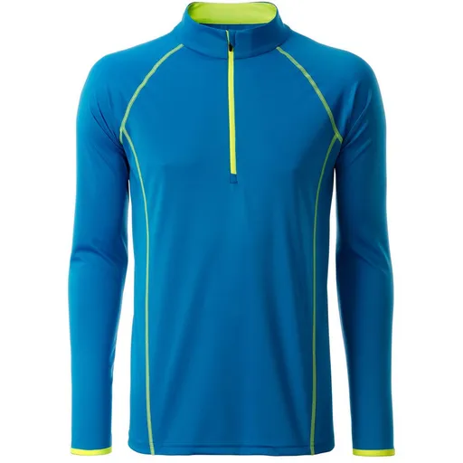 James & Nicholson (Daiber) Pánské funkční tričko s dlouhým rukávem JN498 - Jasně modrá / jasně žlutá | L