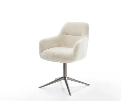 Jídelní židle Pejo-Flex plyšový manšestr krémová bílá křížová