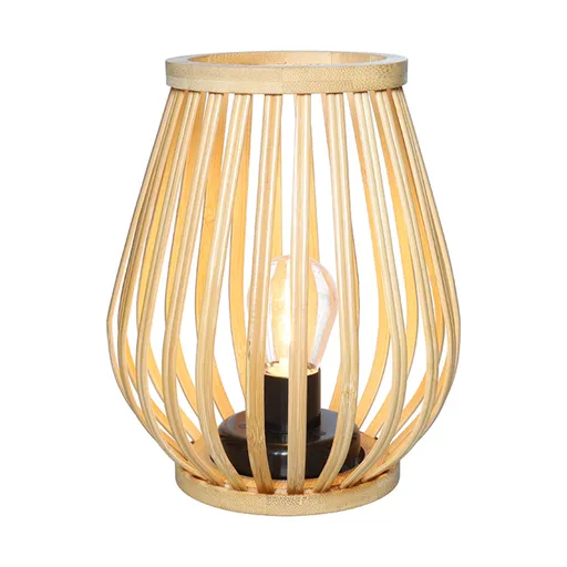 Solight bambusová lucerna s LED žárovkou, teplá bílá, 2x AA, 20cm WO3106