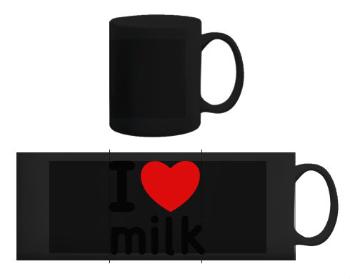 Černý hrnek I Love milk