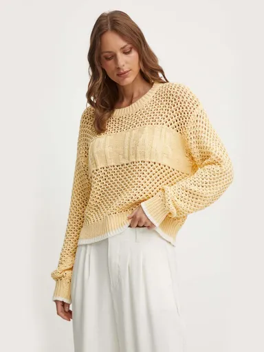 Pepe Jeans dámský žlutý svetr ISABELLA PL702173037 M