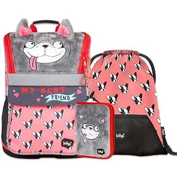 BAAGL Set 3 Zippy Doggie: aktovka, penál, sáček (8595689303488)