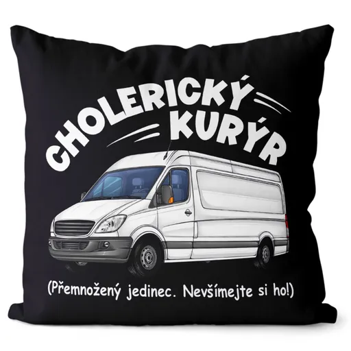 Polštář Cholerický kurýr (Velikost: 55 x 55 cm)