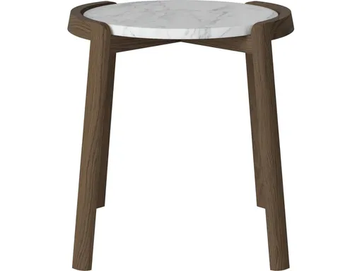 Konferenční stolek Mix Ø46 cm, více variant - Bolia Varianta: Grey/white marble | Dark oiled oak, Solid | v. 48 cm