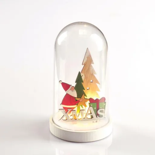 ACA Lighting plastová sněžná koule se santou 5 MINI LED na baterie 2xAAA, WW, IP20, pr.11X19CM X06511216