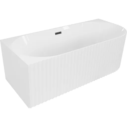 MEXEN/S Gia volně stojící rohová vana reliéf levá 170 x 80, bílá lesk, sifon a přepad černá 52701708000L-70