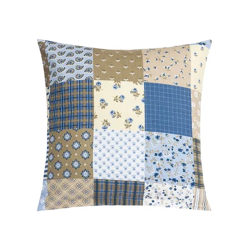 Bellatex Polštářek Adéla Patchwork modrá, 40 x 40 cm