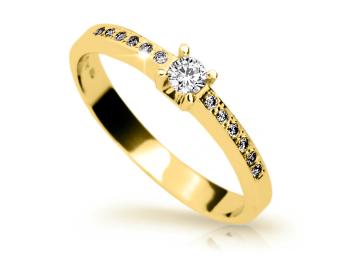 Cutie Jewellery Třpytivý prsten ze žlutého zlata Z6809-1917-10-X-1 59 mm