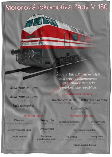Deka Lokomotiva V 180 (DR) (Podšití beránkem: NE)