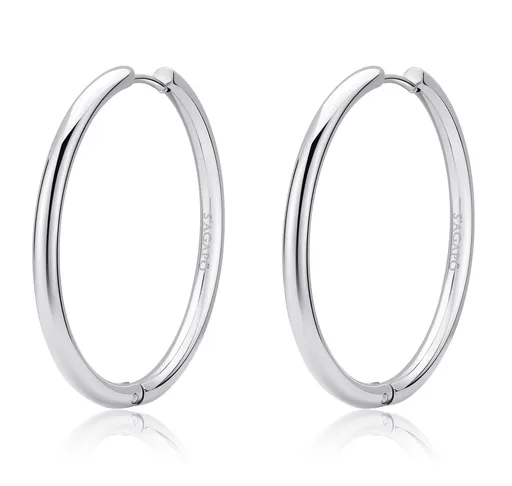 S'Agapõ Kruhové ocelové náušnice Chunky SHK75