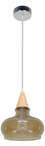 Skleněná závěsná lampa, kouřové stínidlo, 60W, E27, Enriks 1