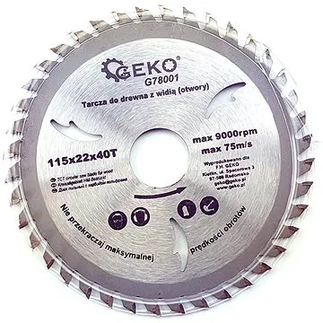 GEKO Kotouč pilový vidiový s otvory, 115x22x40T (G78001)