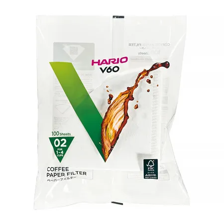 Papírové filtry Hario V60-02 100 ks, bílé (VCF-02-100W)