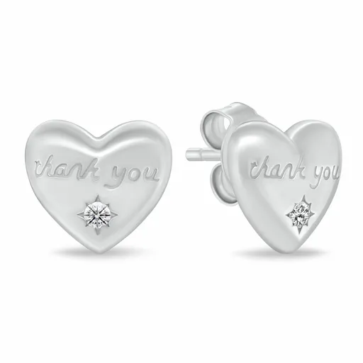 Brilio Silver Něžné stříbrné náušnice se zirkony Srdíčka s textem EA1227W