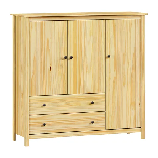 Prádelník 3 dveře + 2 zásuvky TORINO kovové úchytky