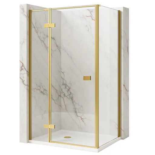 REA/S Sprchový kout Atlas 120x80 Brush Gold vlevo KPL-K4376