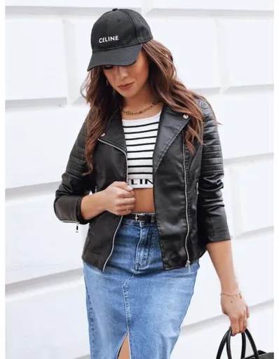 Dámská kožená bunda GLIMMERS černá