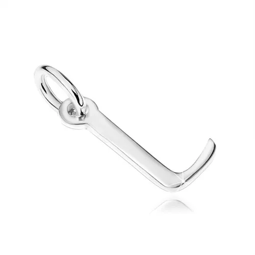 Lesklý stříbrný přívěsek 925, hladké tiskací ozdobné písmeno "L"