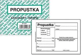 Tiskopis Propustka A7 50 listů BALOUŠEK