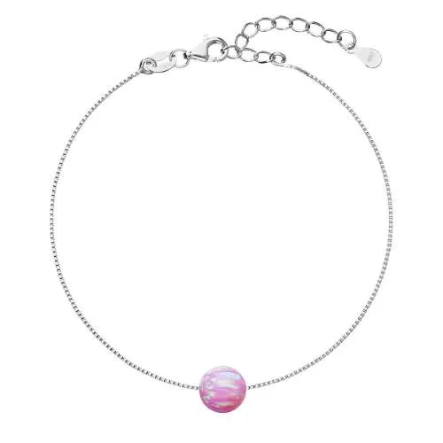 Evolution Group - Pavona Něžný náramek s růžovým syntetickým opálem 13019.3 pink