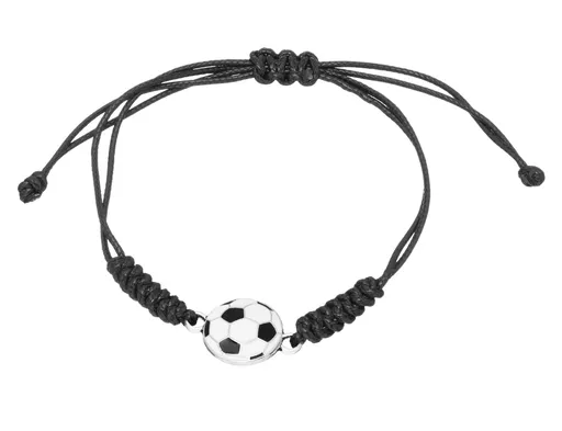 Troli Textilní černý náramek Fotbalový míč