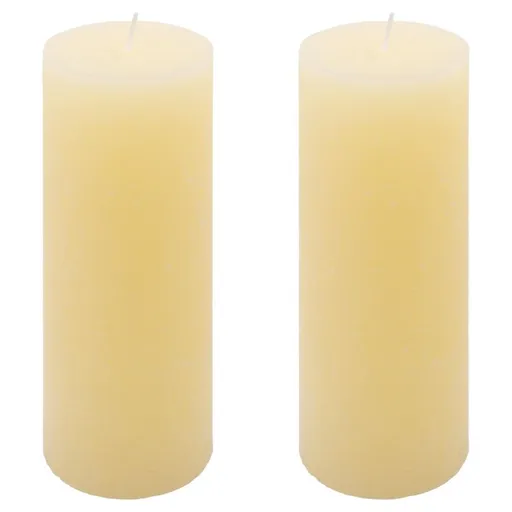 Krémová parafínová svíčka rustikální 20 cm, 90 h, sada 2 ks