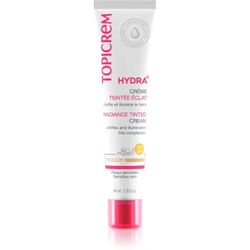 Topicrem UH FACE HYDRA+ Radiance Tinted Cream tónující hydratační krém SPF 40 odstín Medium 40 ml