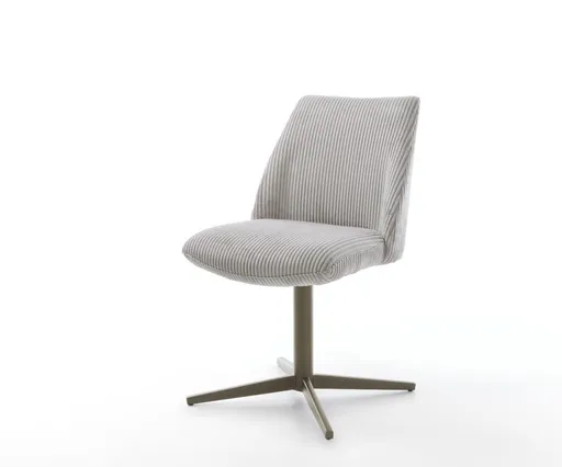 Jídelní židle Elso-Flex manšestr stříbrno-šedá podnož titanová