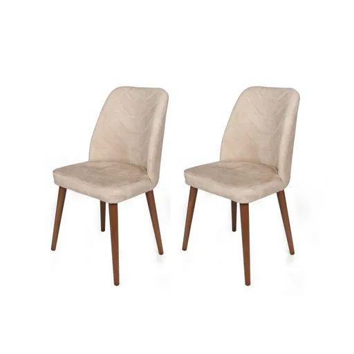 Sada jídelních židlí Dallas Beige and Walnut, 2 ks