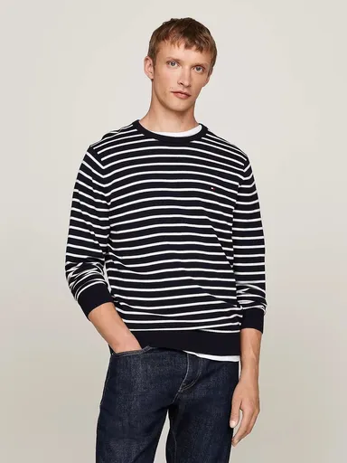 Tommy Hilfiger pánský pruhovaný svetr MW0MW14748 XL