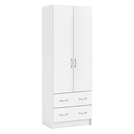 Skříň policová 2 dveře + 2 zásuvky BEST bílá