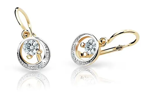 Cutie Jewellery Zlaté dětské náušnice C1997-10-X-1 bílá