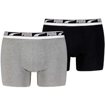 Puma MEN EVERYDAY MULTI LOGO BOXER 2P Pánské boxerky, černá, velikost