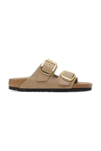 Kožené šľapky Birkenstock Boston Big Buckle béžová farba, 1030395