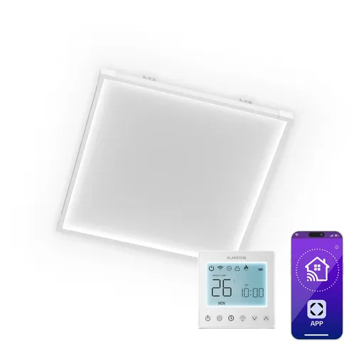 Klarstein Wondersky infračervený panel | 360 W | 4 - 8 m² | Minimalistický design | 60 cm x 60 cm