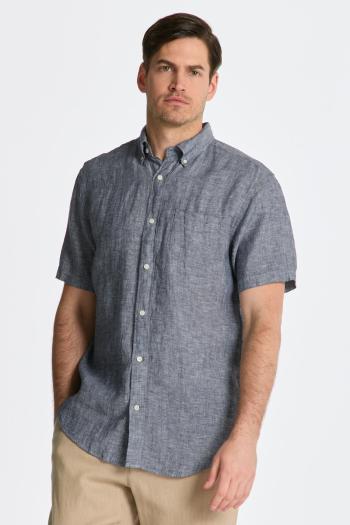 KOŠILE GANT REG LINEN SS SHIRT MARINE