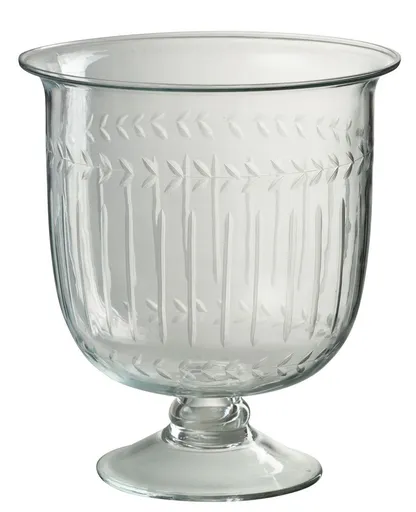 Transparentní skleněná váza na noze Roman glass - Ø 22*25 cm 32209