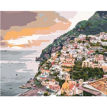 Zuty - Malování podle čísel - POSITANO ITÁLIE (TED DAVIS), 80x100 cm, vypnuté plátno na rám (HRAmmb07811nad)