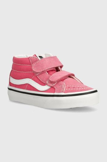 Dětské semišové tenisky Vans SK8-Mid Reissue růžová barva, VN000CZ5CHL1