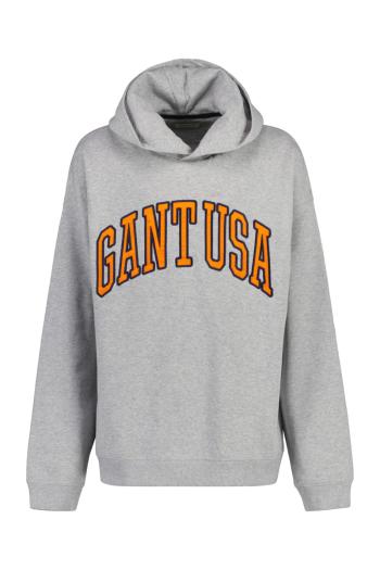 MIKINA GANT OVERSIZED GANT USA SWEAT HOODIE LIGHT GREY MELANGE