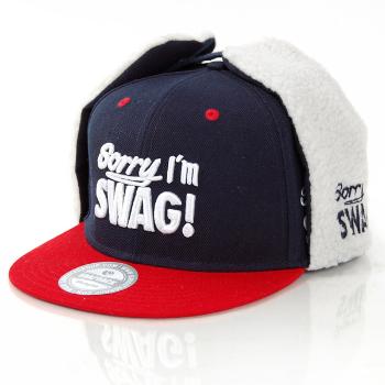 GangstaGroup Sorry I`m Swag! Dog Ear Winter Cap Navy Red